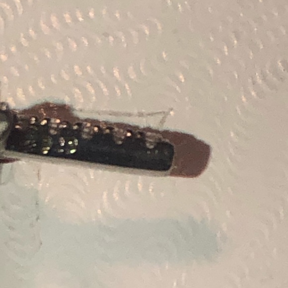 STERLING Silver Mini Hoops w Cz Cross Dangle Drop Approx 1.1” Total - Picture 3 of 4